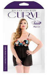 Curve Dahlia Molded Cup Babydoll And G-String - - Babydolls and Chemises